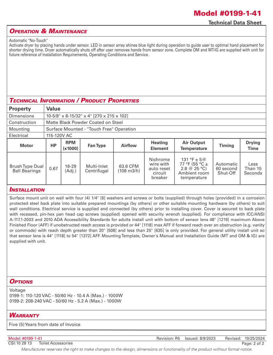 ASI 0199-41- Hand Dryer - Turbo High Speed - Black - Image 3