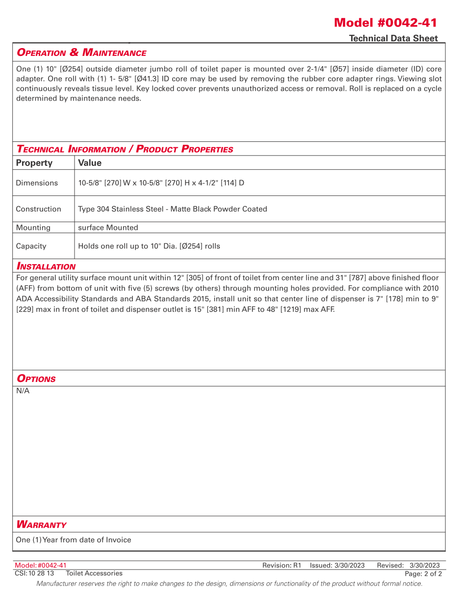 ASI 0042-41 - Jumbo Toilet Tissue Dispenser - Matte Black - Image 3