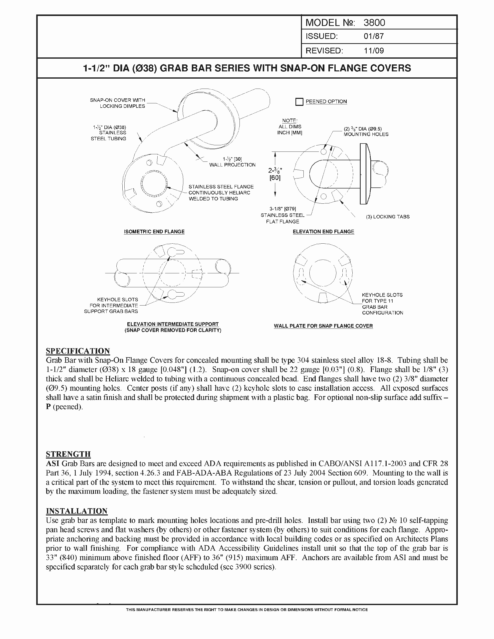 ASI 3801-24 - 24" Grab Bar - Image 3